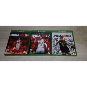 Lot Of 3 Xbox One NBA 2k16 2k17 & 2k19 Games Includes Fold Out Cardboard Poster